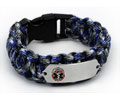 Blue Camo Paracord Medical Bracelet with Raised Medical Emblem
